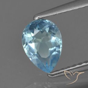 Topaze Bleu ciel naturelle En forme de poire, 0.90 ct, VS