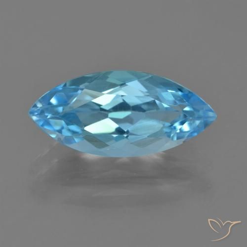 Topaze Bleu Suisse naturelle Marquise, 3.64 ct, VVS-VS