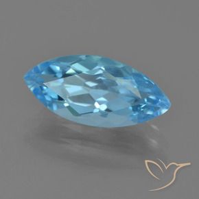 Topaze Bleu Suisse naturelle Marquise, 3.64 ct, VVS-VS
