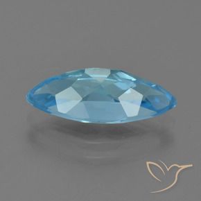 Topaze Bleu Suisse naturelle Marquise, 3.64 ct, VVS-VS