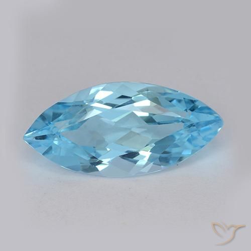 3.51ct Naturel Bleu Suisse Topaze, Marquise, VVS-VS
