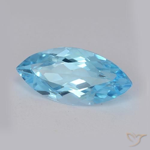 Topaze Bleu Suisse naturelle Marquise, 3.51 ct, VVS-VS