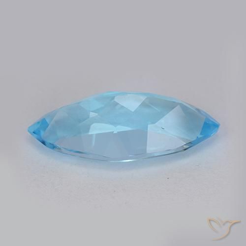 Topaze Bleu Suisse naturelle Marquise, 3.51 ct, VVS-VS