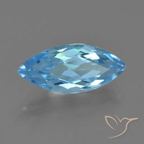 Topaze Bleu Suisse naturelle Marquise, 3.43 ct, VVS-VS