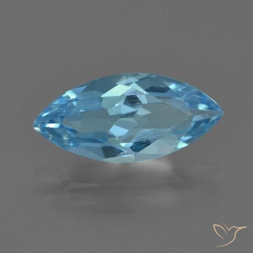 Topaze Bleu Suisse naturelle Marquise, 3.31 ct, VVS-VS