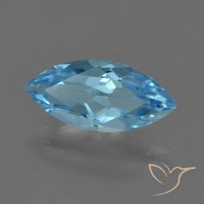 Topaze Bleu Suisse naturelle Marquise, 3.31 ct, VVS-VS