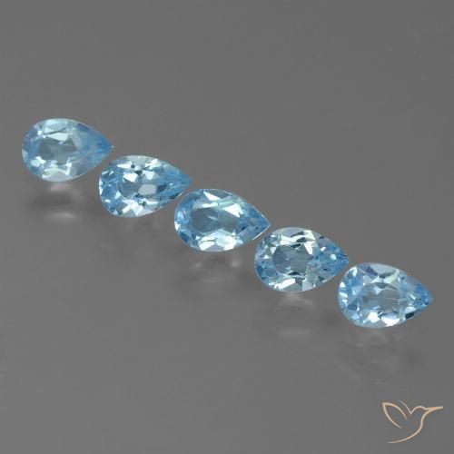 2.72ctw Naturel Bleu Suisse Topaze, En forme de poire, VS