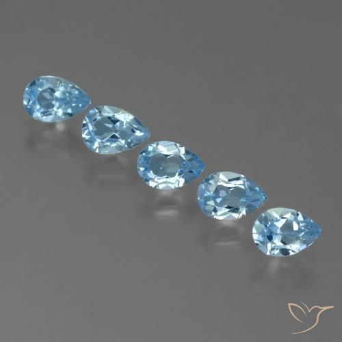 2.76ctw Naturel Bleu Suisse Topaze, En forme de poire, VS