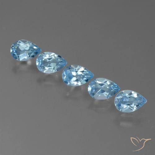 2.57ctw Naturel Bleu Suisse Topaze, En forme de poire, VS