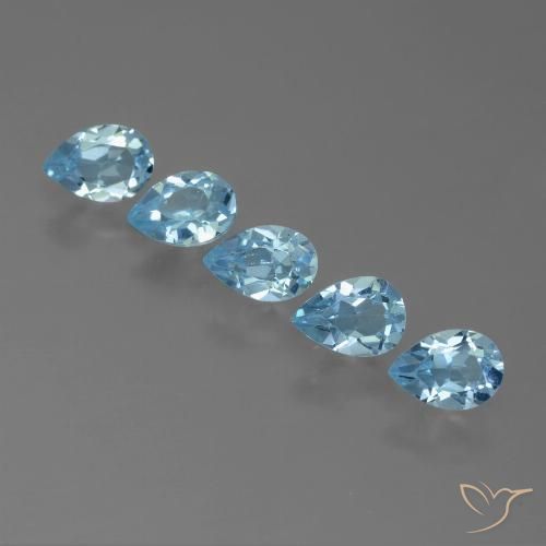 2.75ctw Naturel Bleu ciel Topaze, En forme de poire, VS