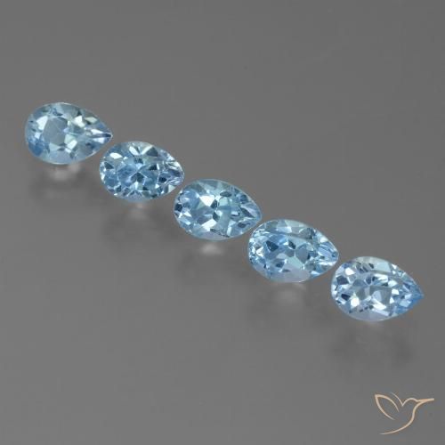 3.07ctw Naturel Bleu Suisse Topaze, En forme de poire, VS