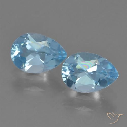 1.74ctw Naturel Bleu Suisse Topaze, En forme de poire, VVS