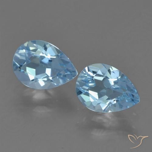 1.72ctw Naturel Bleu Suisse Topaze, En forme de poire, VVS-VS