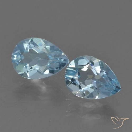 1.71ctw Naturel Bleu ciel Topaze, En forme de poire, VVS-VS