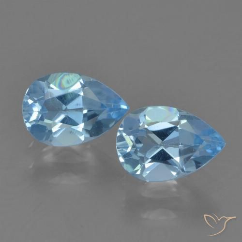 1.69ctw Naturel Bleu ciel Topaze, En forme de poire, VVS
