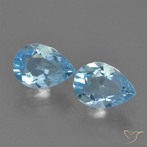1.69ctw Naturel Bleu ciel Topaze, En forme de poire, VVS-VS