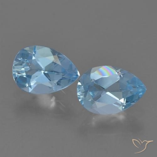 1.58ctw Naturel Bleu ciel Topaze, En forme de poire, VVS-VS