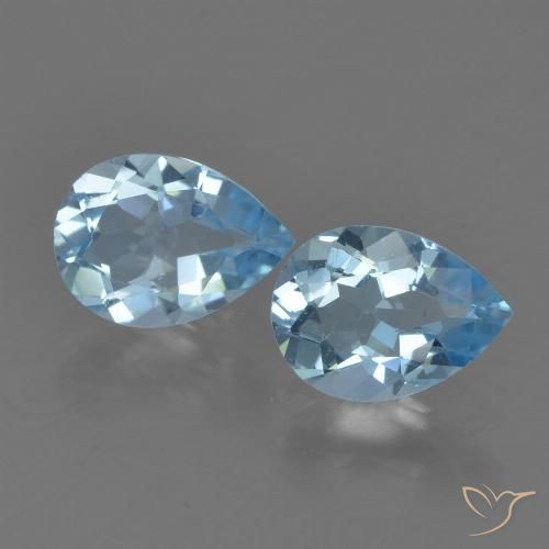 1.61ctw Naturel Bleu Suisse Topaze, En forme de poire, VVS-VS