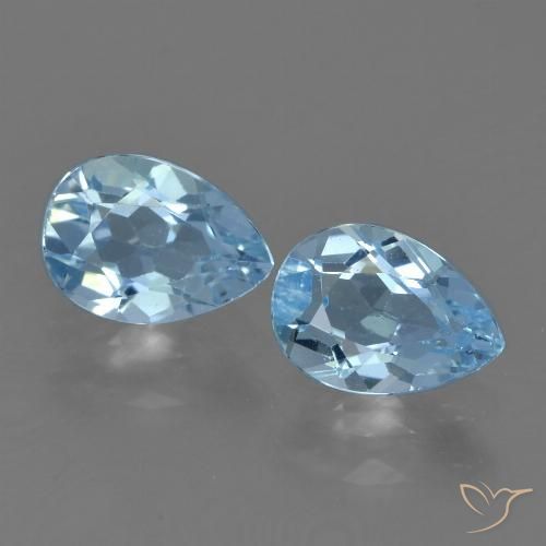 1.71ctw Naturel Bleu ciel Topaze, En forme de poire, VVS-VS