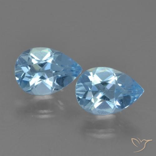 1.63ctw Naturel Bleu Suisse Topaze, En forme de poire, VVS-VS