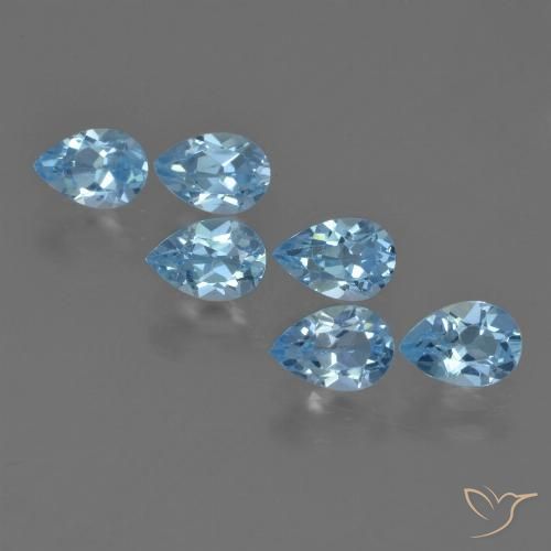 3.33ctw Naturel Bleu Suisse Topaze, En forme de poire, VS