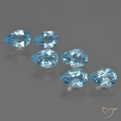 3.09ctw Naturel Bleu ciel Topaze, En forme de poire, VS
