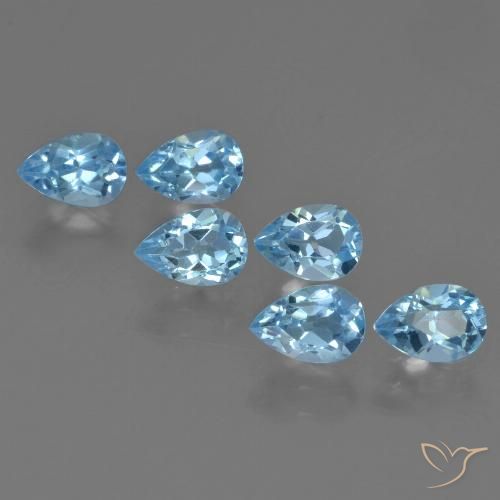 3.51ctw Naturel Bleu Suisse Topaze, En forme de poire, VS