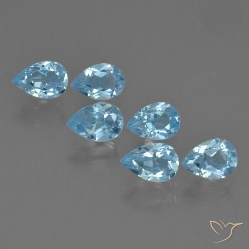 3.47ctw Naturel Bleu ciel Topaze, En forme de poire, VS