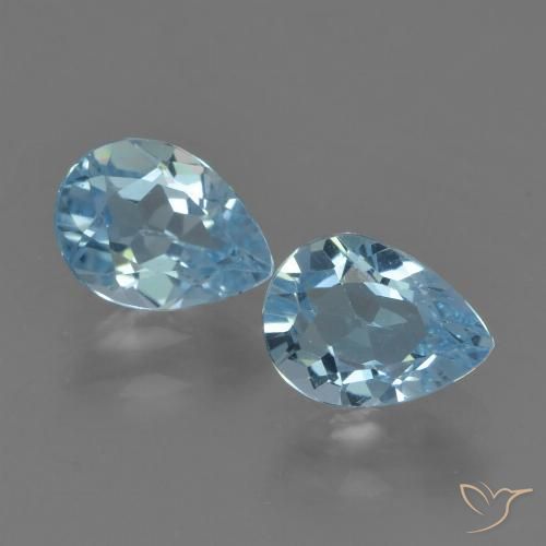 1.62ctw Naturel Bleu ciel Topaze, En forme de poire, VVS