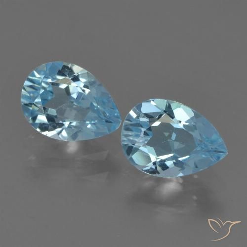 1.71ctw Naturel Bleu ciel Topaze, En forme de poire, VVS-VS