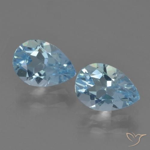 1.60ctw Naturel Bleu Suisse Topaze, En forme de poire, VVS-VS