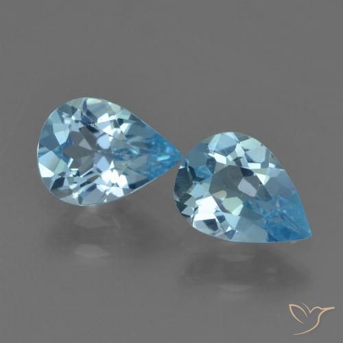 1.45ctw Naturel Bleu ciel Topaze, En forme de poire, VVS-VS
