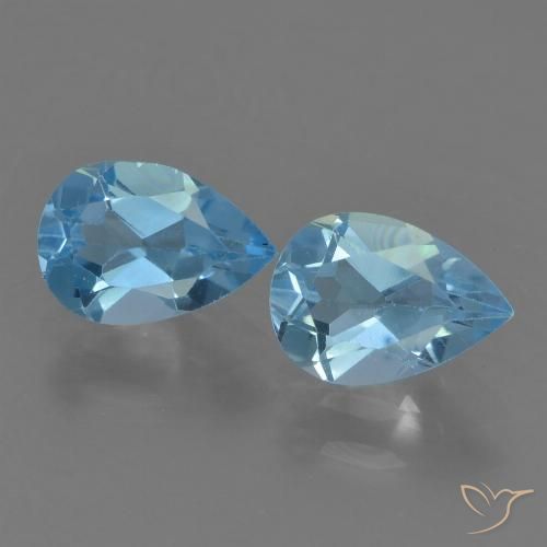 1.67ctw Naturel Bleu Suisse Topaze, En forme de poire, VVS-VS