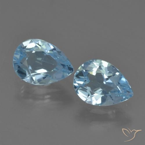 1.61ctw Naturel Bleu Suisse Topaze, En forme de poire, VS