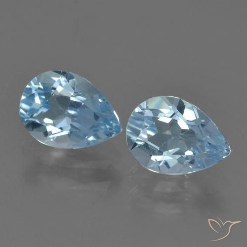 1.74ctw Naturel Bleu ciel Topaze, En forme de poire, VVS