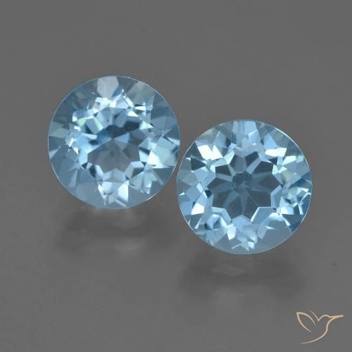 Achetez naturel 4,73ct bleu suisse topaze gems, coupe roude, en provenance brésil chez gemselect. en stock, livraison internationale!
