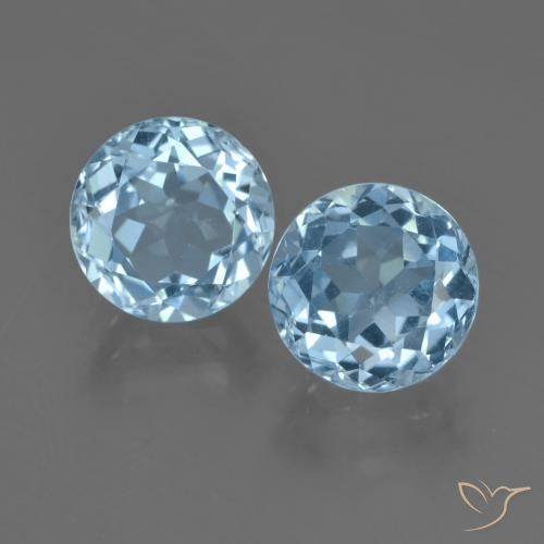5.14ctw Naturel Bleu Suisse Topaze, Tour, VVS-VS