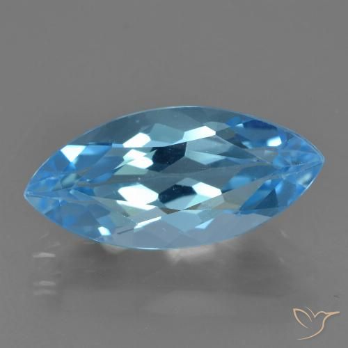 Topaze Bleu Suisse naturelle Marquise, 4.06 ct, VS