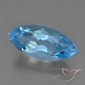 Topaze Bleu Suisse naturelle Marquise, 4.06 ct, VS