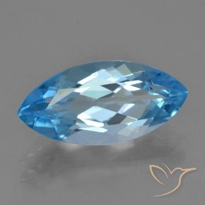 Topaze Bleu Suisse naturelle Marquise, 3.85 ct, VS