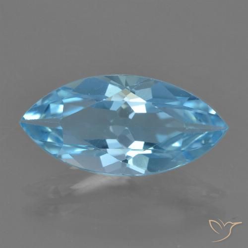 Topaze Bleu Suisse naturelle Marquise, 3.53 ct, VS