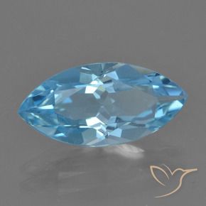 Topaze Bleu Suisse naturelle Marquise, 3.53 ct, VS