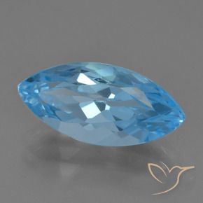 Topaze Bleu Suisse naturelle Marquise, 4.14 ct, VS