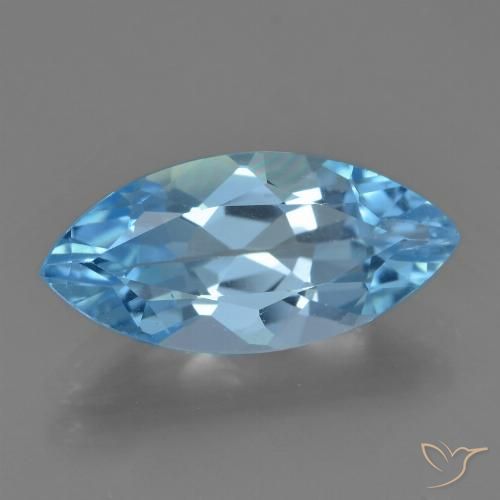 Topaze Bleu ciel naturelle Marquise, 3.60 ct, VS