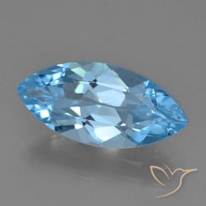 Topaze Bleu ciel naturelle Marquise, 3.60 ct, VS