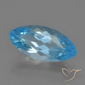 Topaze Bleu Suisse naturelle Marquise, 3.80 ct, VS