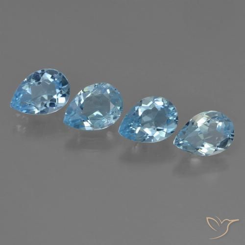 3.09ctw Naturel Bleu ciel Topaze, En forme de poire, VVS-VS