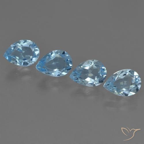 3.15ctw Naturel Bleu Suisse Topaze, En forme de poire, VVS-VS