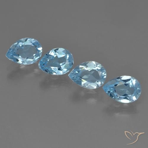 3.02ctw Naturel Bleu ciel Topaze, En forme de poire, VVS-VS