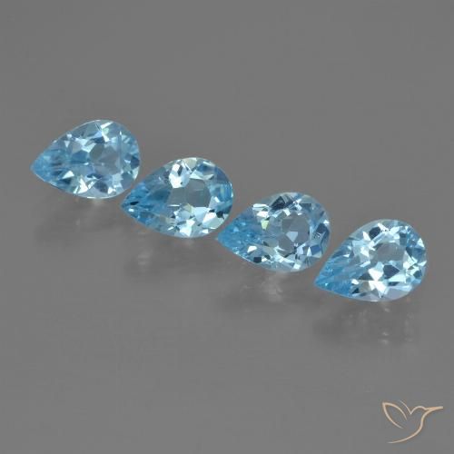 2.64ctw Naturel Bleu Suisse Topaze, En forme de poire, VVS-VS